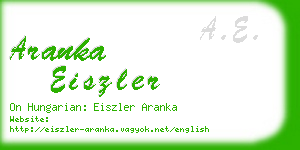 aranka eiszler business card